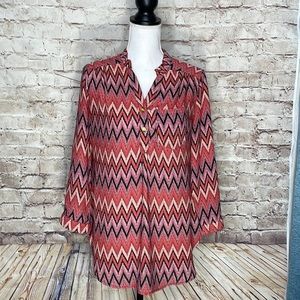 Geometric Print Top   0167